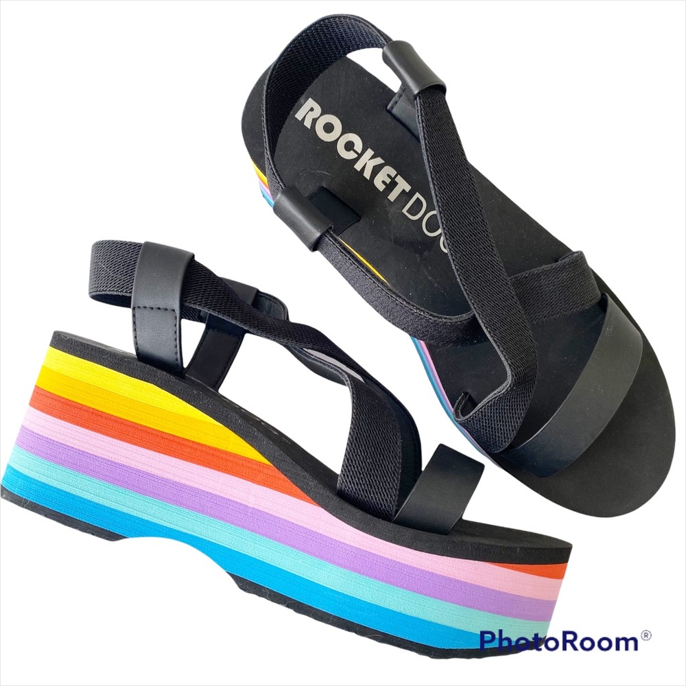 Rocket Dog Bayer Wedge Sandal Rainbow Size 10